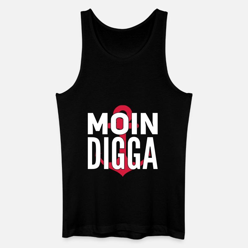 Moin Digga Hamburg - Männer Bio Tank Top - Schwarz
