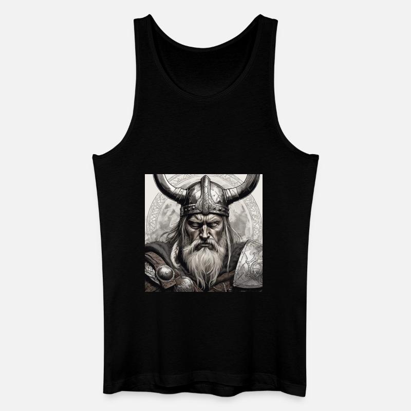 Wikinger Ragnar - Männer Bio Tank Top - Schwarz
