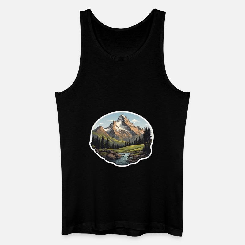 Schweizer Berge - Männer Bio Tank Top - Schwarz