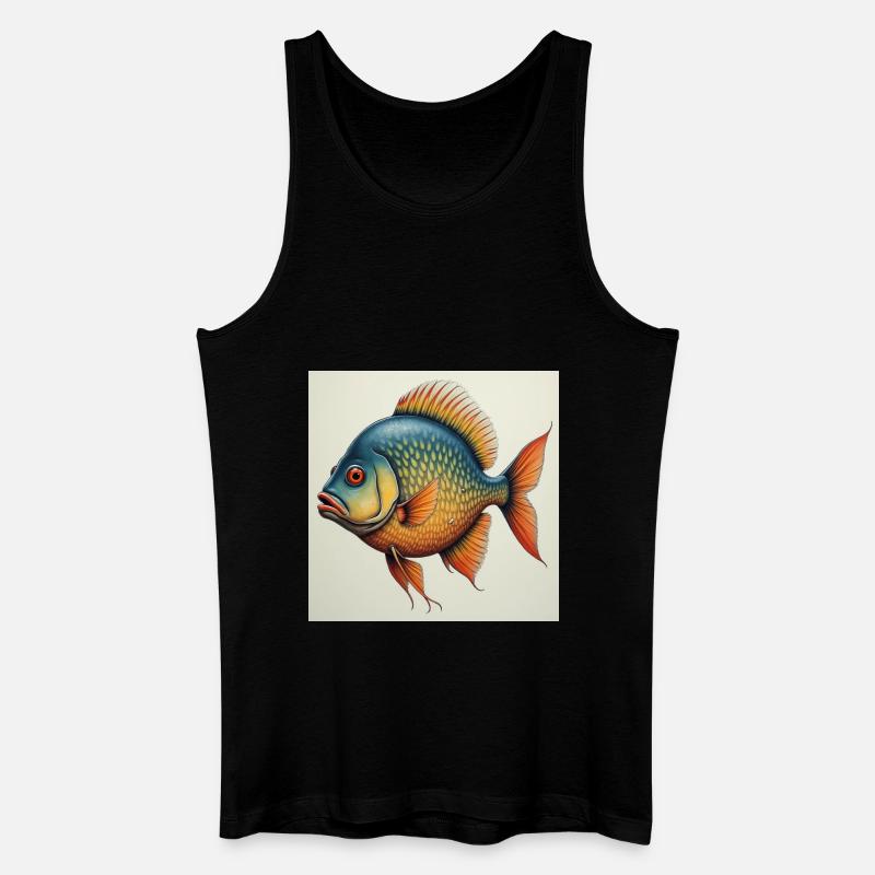 Fisch - Männer Bio Tank Top - Schwarz