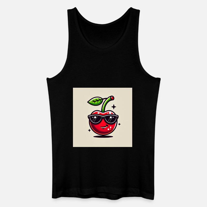 Kirsch - Männer Bio Tank Top - Schwarz
