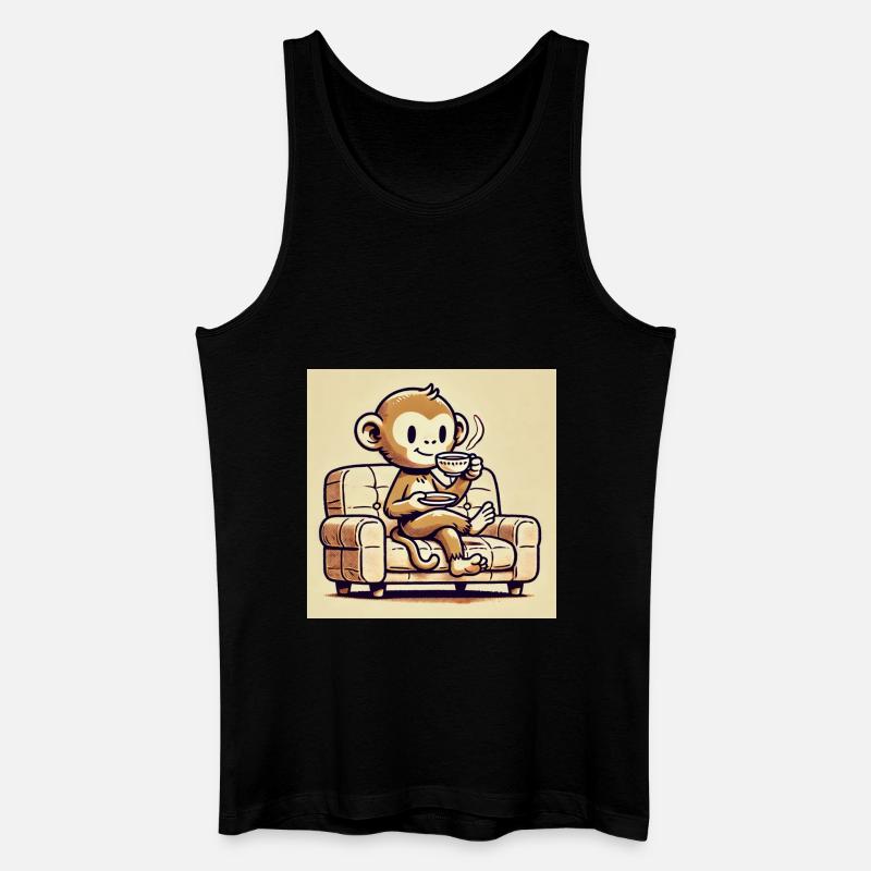 Entspannter Affe – KI-Design - Männer Bio Tank Top - Schwarz