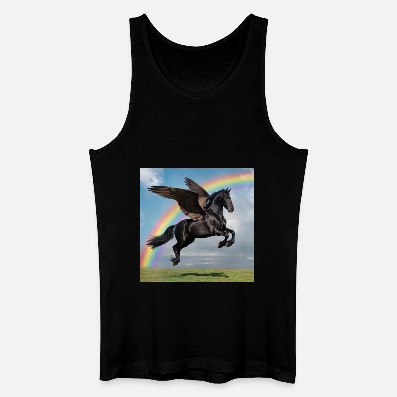 Rainbow Pegasus - Männer Bio Tank Top - Schwarz