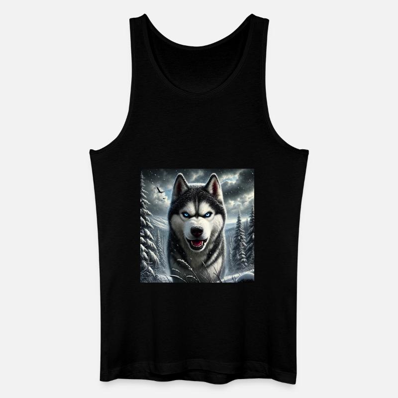 Hasky I - Männer Bio Tank Top - Schwarz