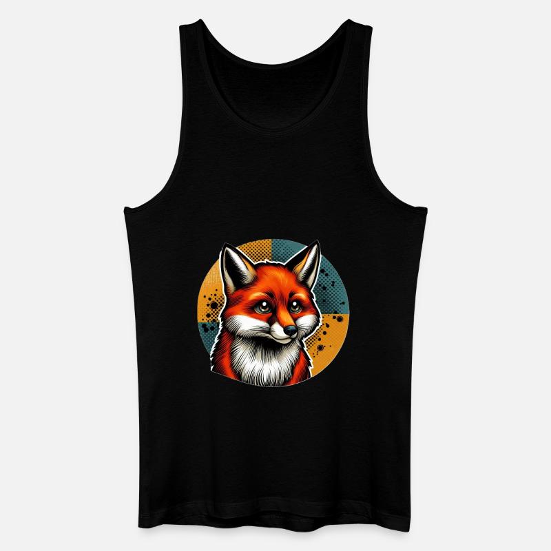 Illustration eines Fuchses - Männer Bio Tank Top - Schwarz
