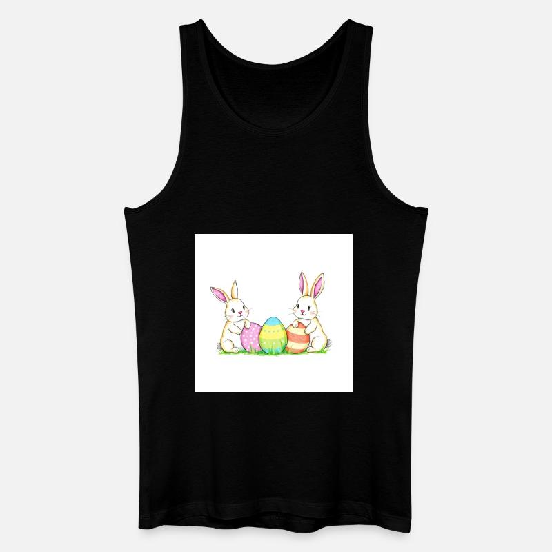 Kunterbunte Osterfreude - Männer Bio Tank Top - Schwarz