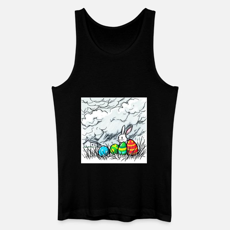 Eierwunder & Hasenglück - Männer Bio Tank Top - Schwarz