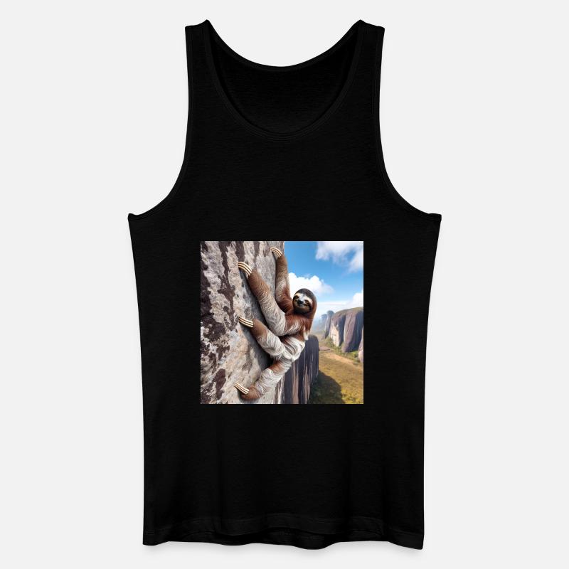 Faultier Wanderer FreeClimber - Männer Bio Tank Top - Schwarz