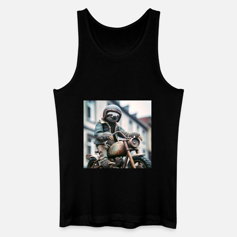 Faultier Wanderer Gentelmen Biker - Männer Bio Tank Top - Schwarz
