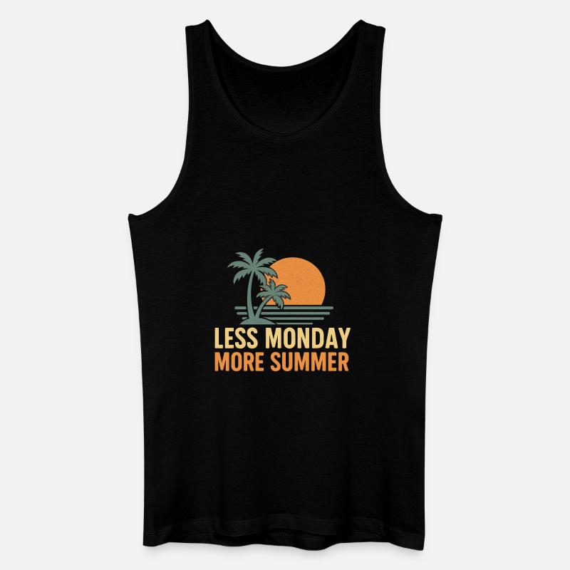 Less Monday More Summer - Männer Bio Tank Top - Schwarz