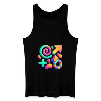 Neon Dreams – Explosion de formes abstraites en 3D - Débardeur bio Homme - noir - Devant