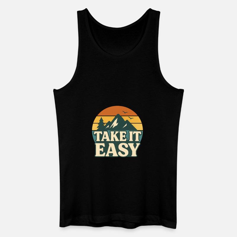 Take It Easy – Sunset Chill - Débardeur bio Homme - noir