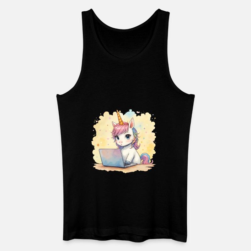 programmierendes Einhorn - Männer Bio Tank Top - Schwarz