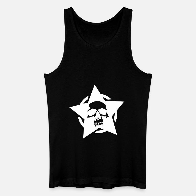 Skull - Männer Bio Tank Top - Schwarz