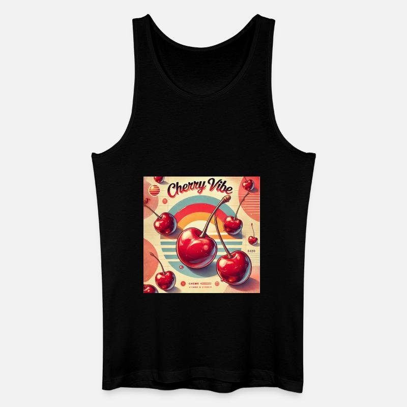 Süße Kirsch-Vibes – Nostalgisch & Verspielt - Männer Bio Tank Top - Schwarz