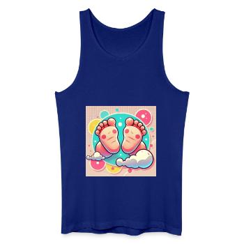 Magical Baby Feet – The Beginning of Something Big - Men’s Organic Tank Top - royal blue - Front