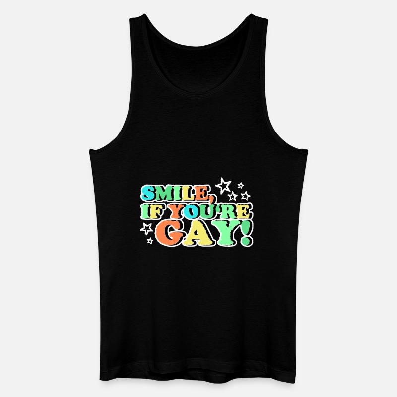 LÄCHLE WENN DU SCHWUL BIST - Männer Bio Tank Top - Schwarz