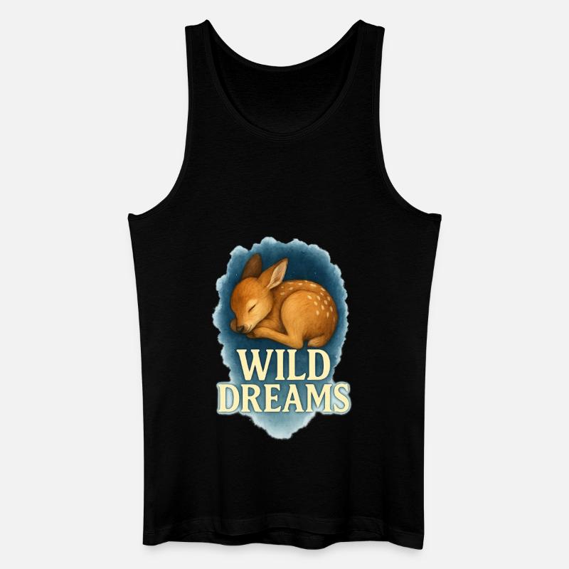 Wild Dreams – Schlafendes Rehkitz - Männer Bio Tank Top - Schwarz
