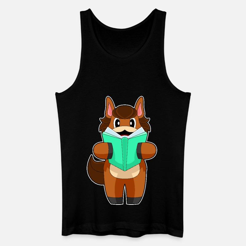 Pferd Buch - Männer Bio Tank Top - Schwarz