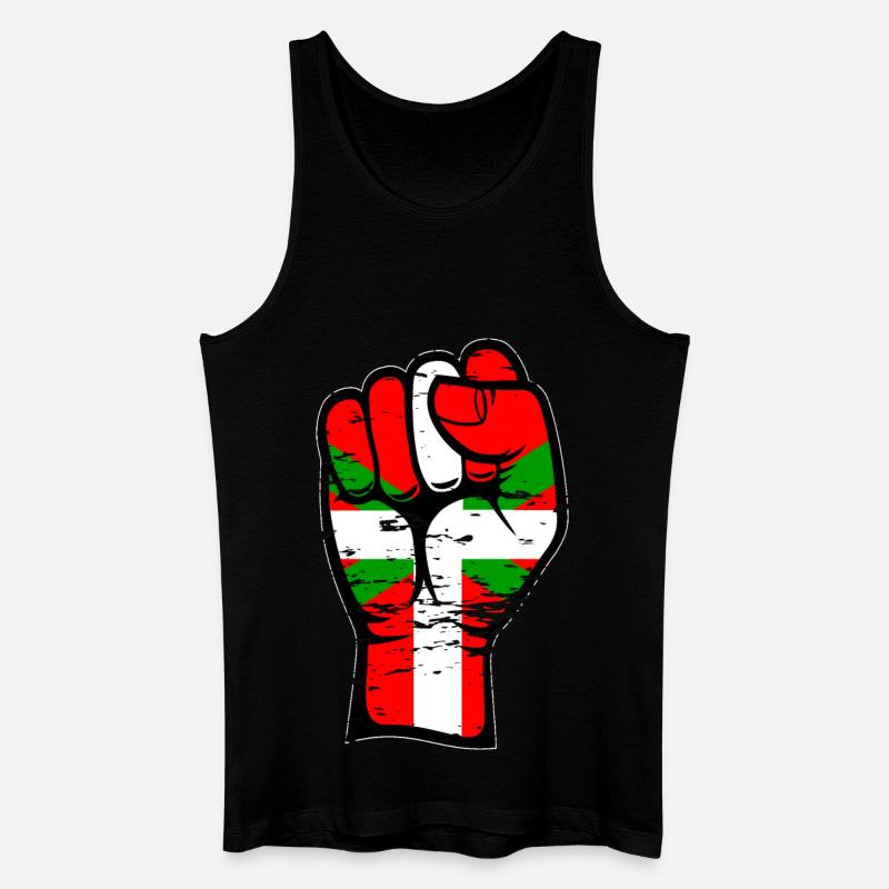 Poing de drapeau basque utilisé - Débardeur bio Homme - noir