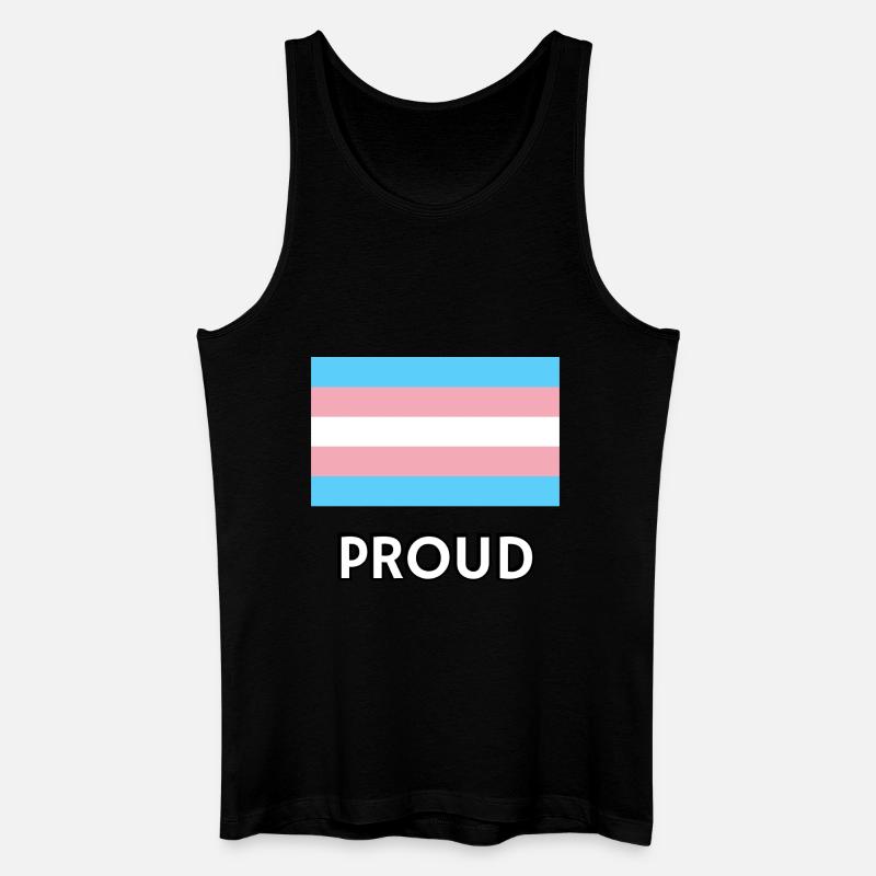 PROUD Trans-Flagge - Männer Bio Tank Top - Schwarz