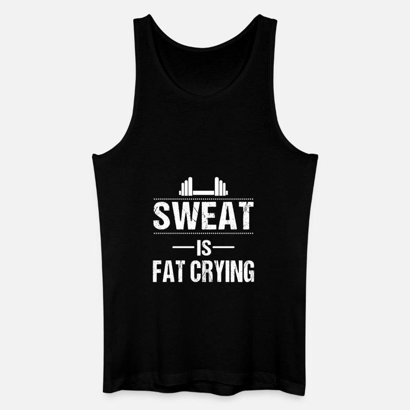 Sweat is fat crying - Männer Bio Tank Top - Schwarz