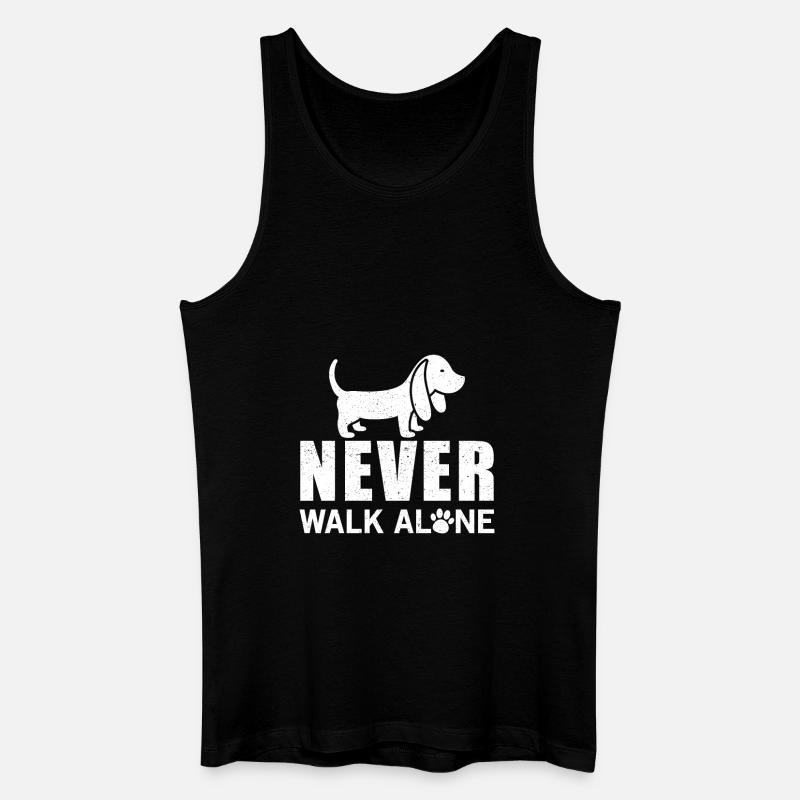Never walk alone - Männer Bio Tank Top - Schwarz