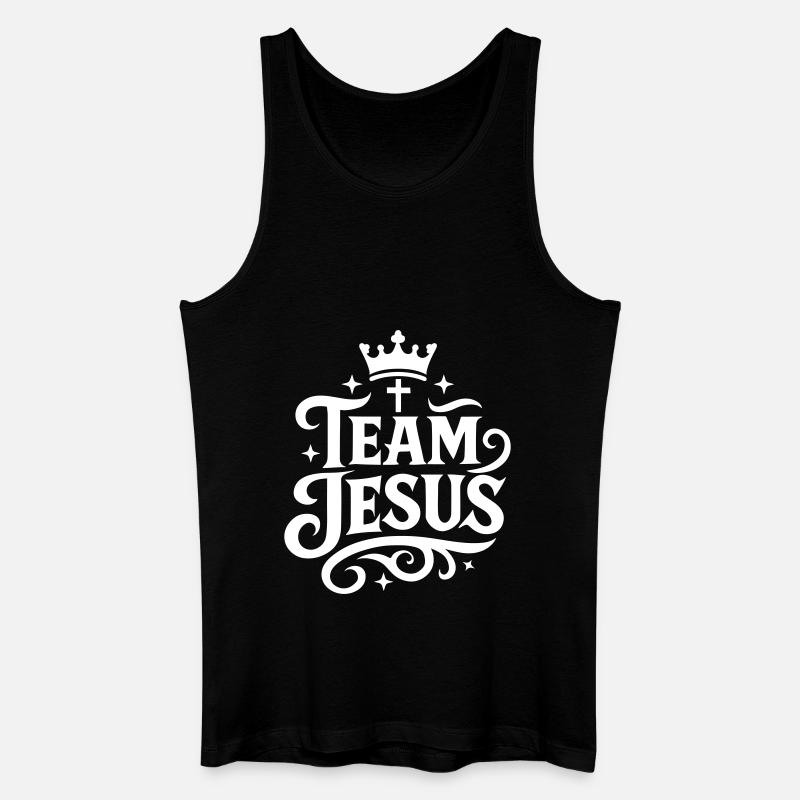 Team Jesus Krone - Männer Bio Tank Top - Schwarz