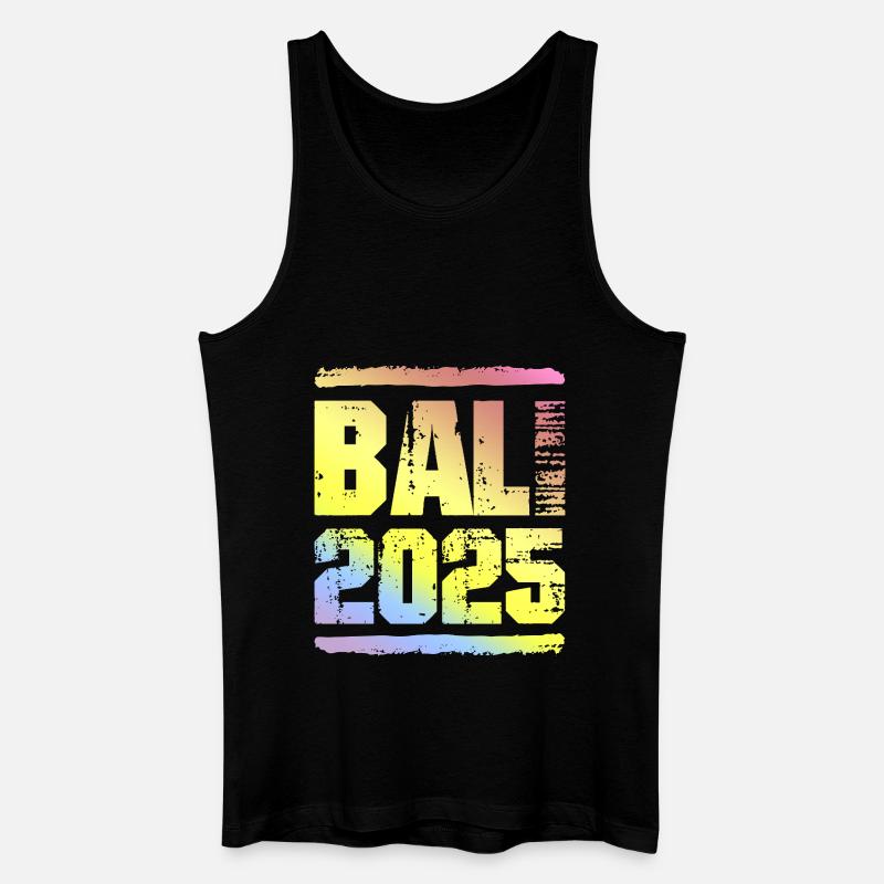 Bali 2025 Bunt - Männer Bio Tank Top - Schwarz