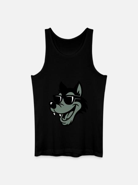 Wolf Comic - Männer Bio Tank Top - Schwarz