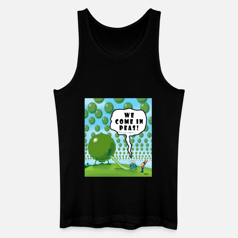 WIR KOMMEN IN PEAS! - Männer Bio Tank Top - Schwarz