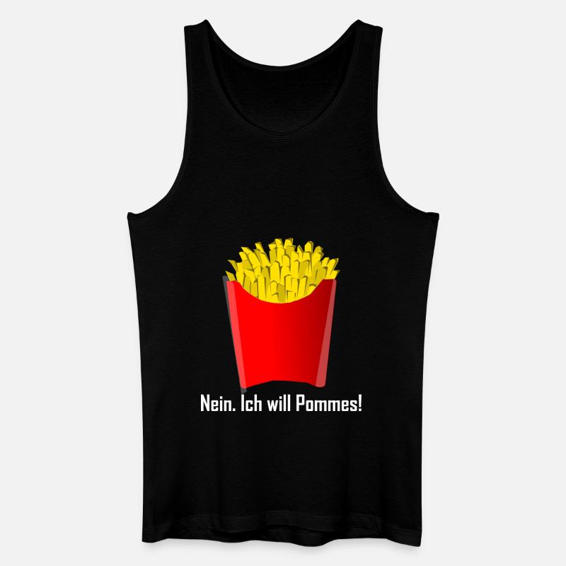Pommes Frites Fritten Geschenk Geschenkidee - Männer Bio Tank Top - Schwarz