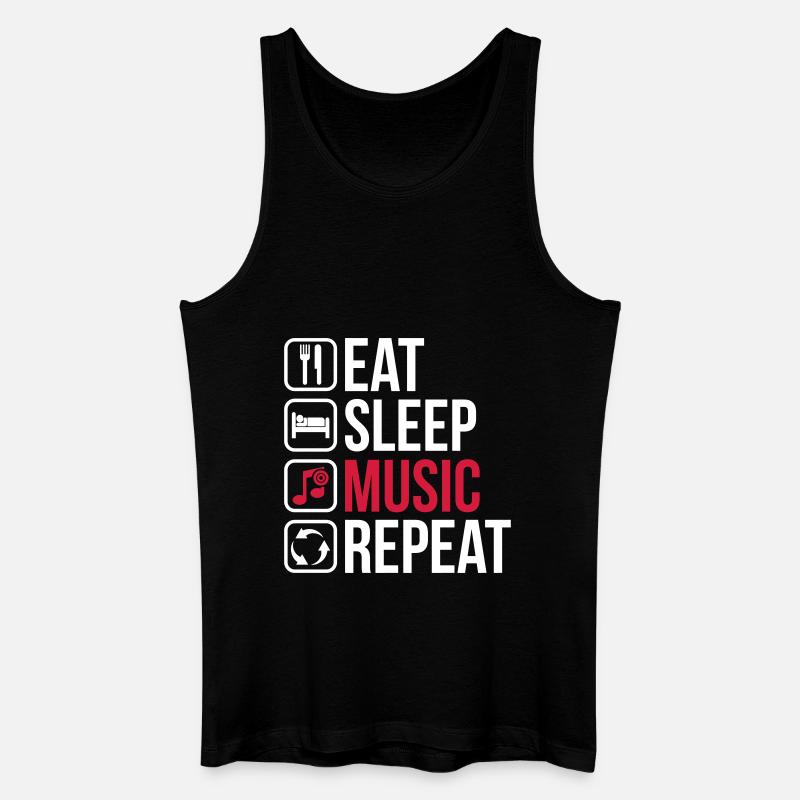 Eat Sleep Music Repeat - Männer Bio Tank Top - Schwarz