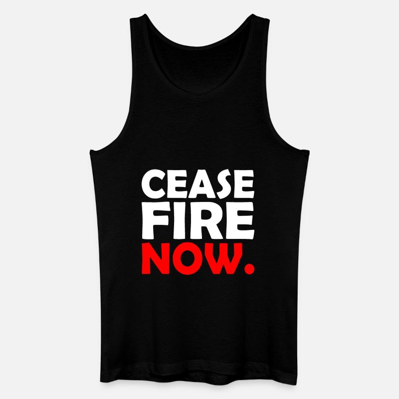 Ceasefire now - Männer Bio Tank Top - Schwarz