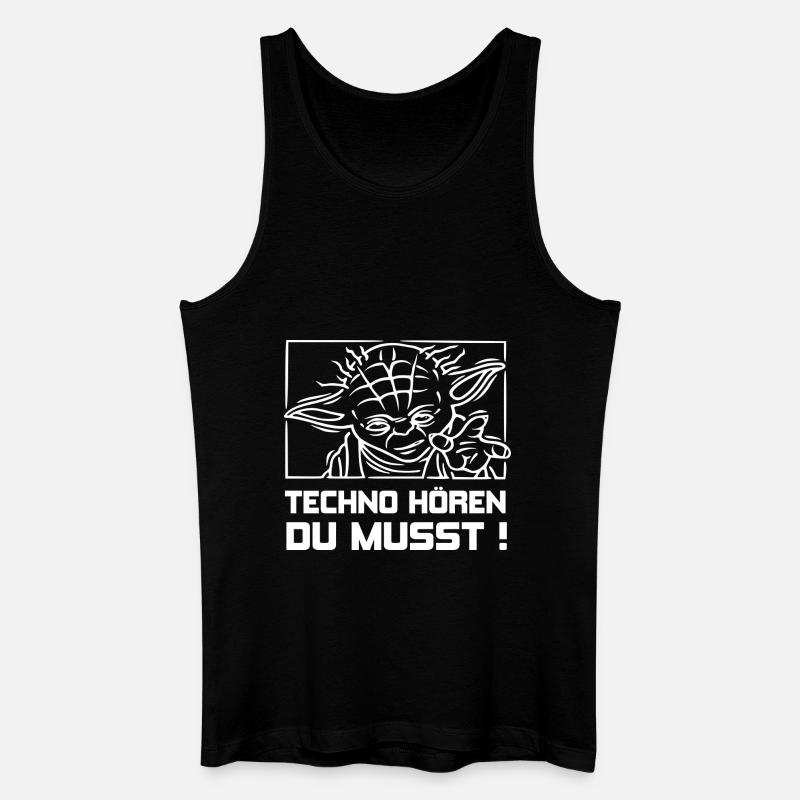 TECHNO HÖREN DU MUSST ! + - Männer Bio Tank Top - Schwarz