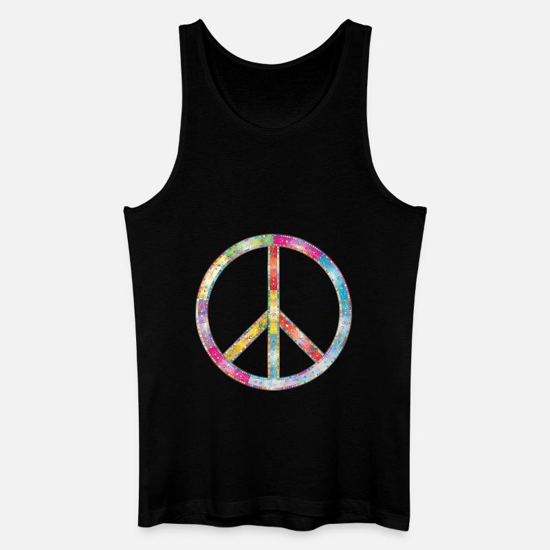 Peace - Männer Bio Tank Top - Schwarz
