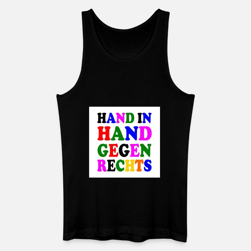 Gegen rechts - Männer Bio Tank Top - Schwarz