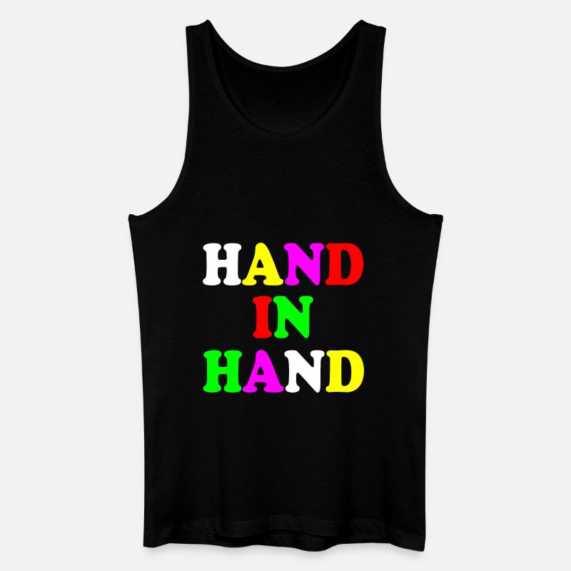 Hand in hand - Männer Bio Tank Top - Schwarz