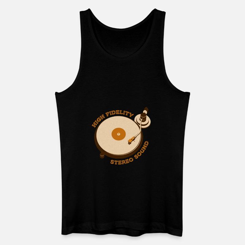 Reto Plattenspieler - Männer Bio Tank Top - Schwarz