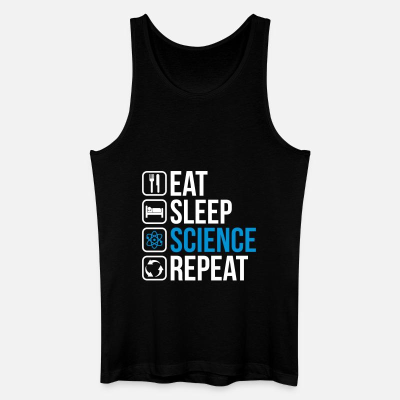 Eat Sleep Science Repeat - Männer Bio Tank Top - Schwarz