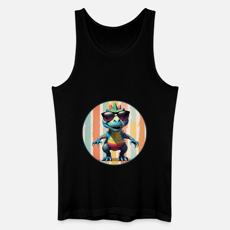 Baby-Dinosaurier T-Rex mit schwarzer Sonnenbrille - Männer Bio Tank Top - Schwarz