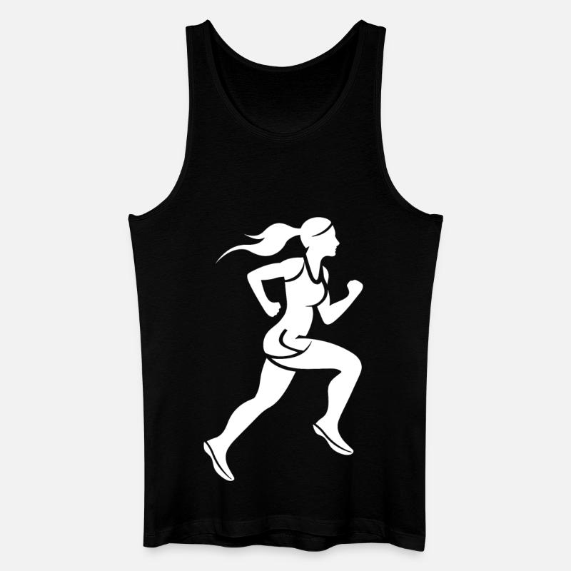 Läuferin - Männer Bio Tank Top - Schwarz