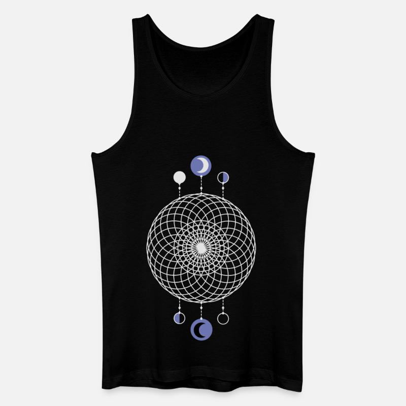 Geometric Pattern Moon Phases - Men’s Organic Tank Top - black