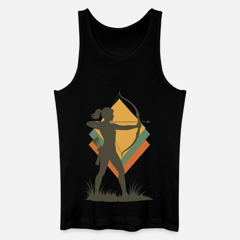 Bogenschießen Bogen Ziel Bogenschütze Silhouette - Männer Bio Tank Top - Schwarz
