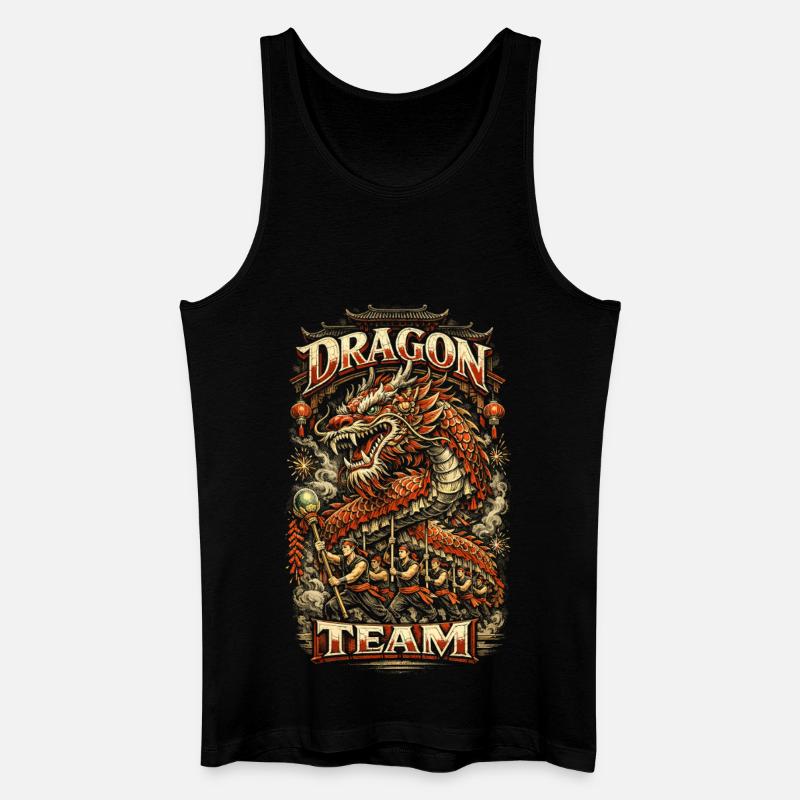 Dragon Dance Drachentanz - Männer Bio Tank Top - Schwarz