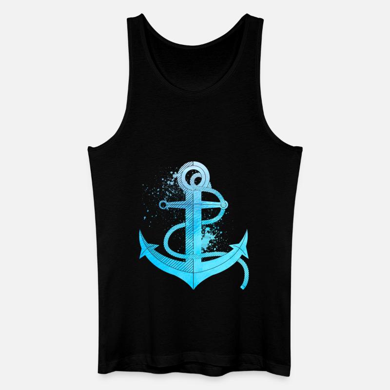 Anker - Männer Bio Tank Top - Schwarz