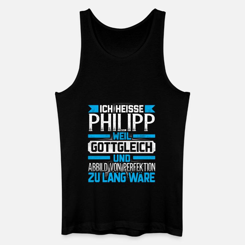 PHILIPP - Gottgleich Geschenk - Männer Bio Tank Top - Schwarz
