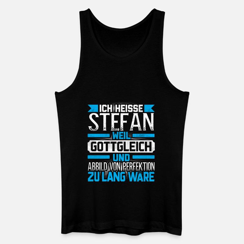 STEFAN - Gottgleich - Männer Bio Tank Top - Schwarz