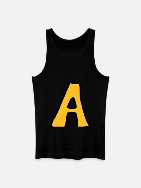 Letter A comic cartoon - Men’s Organic Tank Top - black
