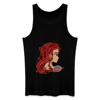 Vin Rouge Femme Rotwein Frau Manga Style Wein - Débardeur bio Homme - noir - Devant